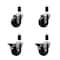 Service Caster 3.5'' Soft Rubber Wheel Swivel 1-3/8'' Expanding Stem Caster Set 2 Brakes, 4PK SCC-EX20S3514-SRS-2-PLB-2-138 - alternate 1